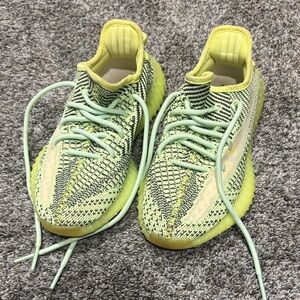 Yeezy Lime and Black Knit Sneakers